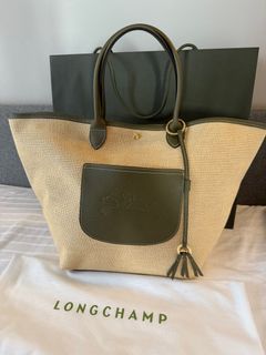 Longchamp Le Pliage Cuir Handbag - Olive Green