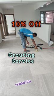 Grouting Discount! Best qualityfull Grouting Service/Powder grouting/ Epoxy Grouting/ expert workers/ HDB/Condo/resale /Toilet wall & floor grouting/Kitchen wall & floor grouting/ Livingroom floor grouting/ tiles gap remove old grout/ Contractor/ Silicon