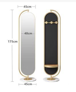Modern Full-Length Mirror with Coat Rack