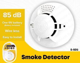 Wireless Yale Smoke Detector 85dB Fire Alarm with One 9V Battery Fire Early Warning Detector SD2