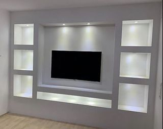 Wainscoting, Partition wall, paneling, Arch, recessed wall, Window Partition, Tv Console Partition, Renovation