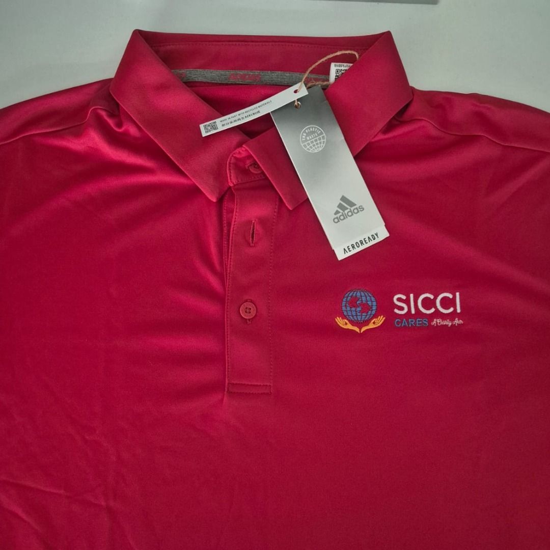 Brand New Adidas SICCI Games Polo Shirt - XL - Red (Category: Tshirts & Polo Shirts) located in Singapore. Submitted by oddgem_d6ef98 (Listing ID 1386423730, Image 1). Description: - Brand new Adidas polo shirt - Features the SICCI Games logo - Size: XL - Made with recycled materials - Suitable for sports and casual wear - Comes with original tags and packaging -Product care instructions in the bag.