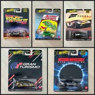 Hot Wheels Premium Pop Culture BTTF, Action Comics, Forza, Gran turismo,  Mission Impossible Dead Reckoning