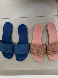 Christian Dior Paris Slides - Blue & Pink