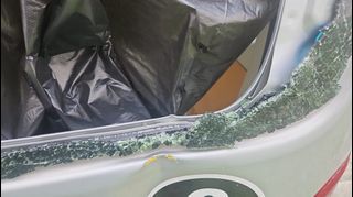 Hiace Rear glass frame area dented