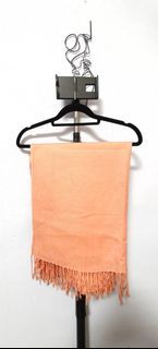 Peach-Colored Scarf with Fringes