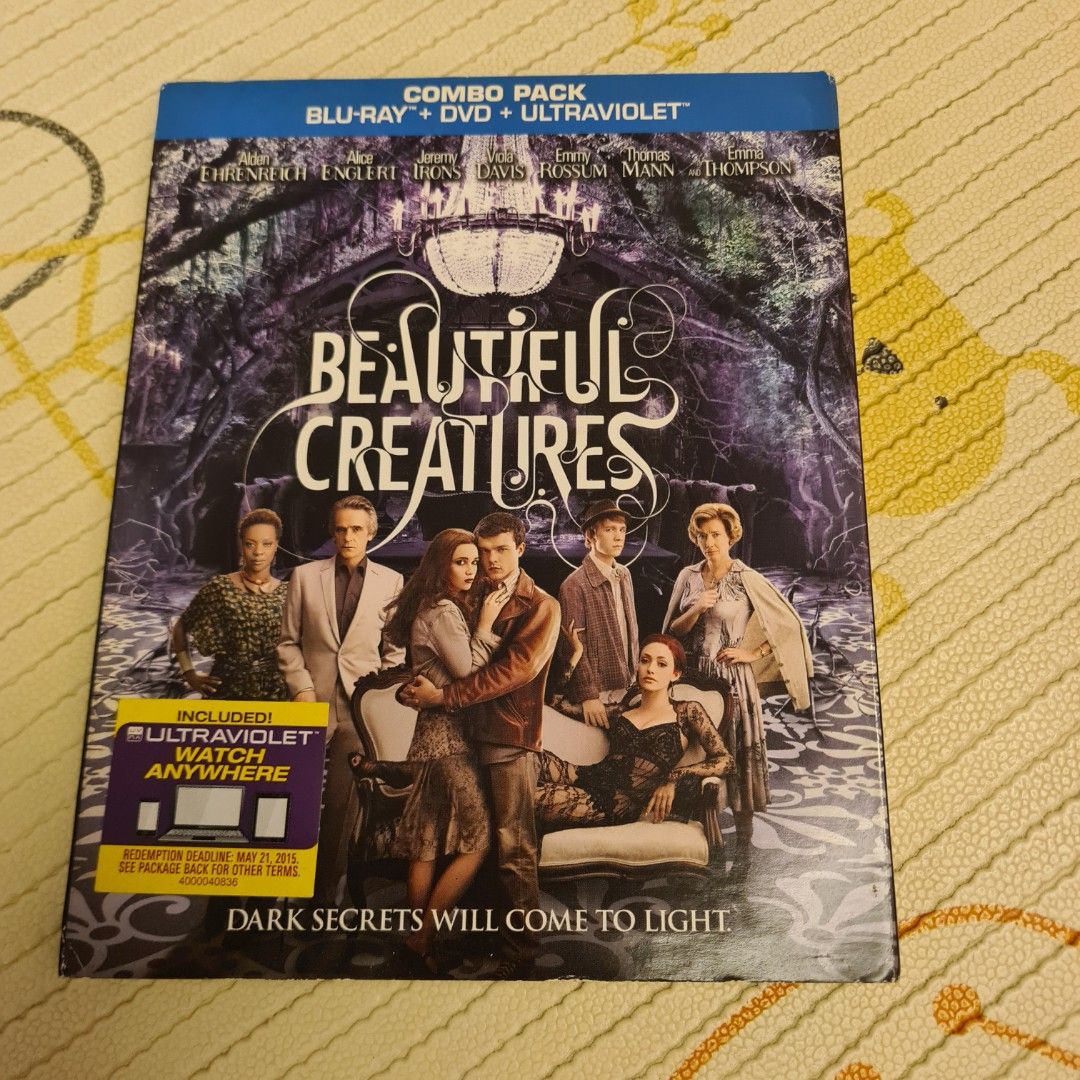 FREE TRACKABLE SHIPPING AND NEW AND SEALED! Alden Ehrenreich and Alice Englert Beautiful Creatures Blu Ray and DVD 2-DISC Combo Set (Category: CDs & DVDs) located in Singapore. Submitted by doraguy (Listing ID 1384788245, Image 1). Description: When newcomer Lena Duchannes arrives in the small town of Gatlin she quickly captures the attention of Ethan Wate, who only wants to escape what he views as a boring and dead end town. He quickly gets more