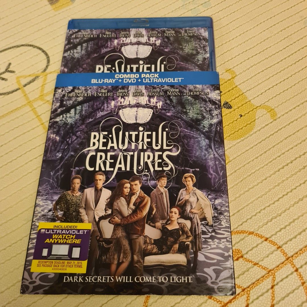 FREE TRACKABLE SHIPPING AND NEW AND SEALED! Alden Ehrenreich and Alice Englert Beautiful Creatures Blu Ray and DVD 2-DISC Combo Set (Category: CDs & DVDs) located in Singapore. Submitted by doraguy (Listing ID 1384788245, Image 2). Description: When newcomer Lena Duchannes arrives in the small town of Gatlin she quickly captures the attention of Ethan Wate, who only wants to escape what he views as a boring and dead end town. He quickly gets more