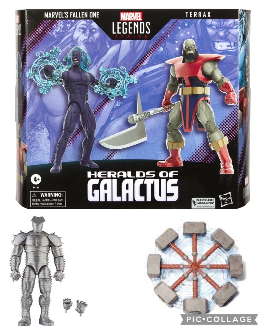 marvel legends heralds of galactus & destroyer (Category: Toy Figures) located in Singapore. Submitted by dfordeedee (Listing ID 1382863570, Image 1). Description: Heralds of galactus 2 pack (misb) - fallen one - terrax Destroyer - spinning mjolnir Selling as a set Postage available .