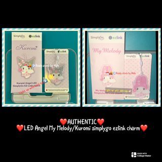 (🇸🇬🚚💨Ready stock) LED My Melody Angel  simplygo ezlink charm