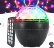 Bluetooth USB Rechargeable Disco Ball Light 16 Color Mode Strobe Stage Light Party Weed & Kids Room
