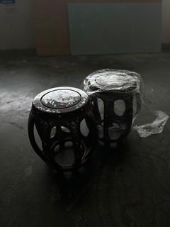 Pair of rosewood mother of pearl chairs