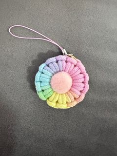 Handmade Rainbow Flower Keychain