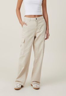 Cotton On Bobbie Beige Cargo Long Pants Jeans