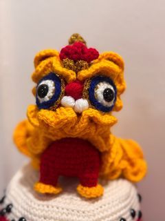 Handmade Crochet Lion Dance Plushie - 15cm