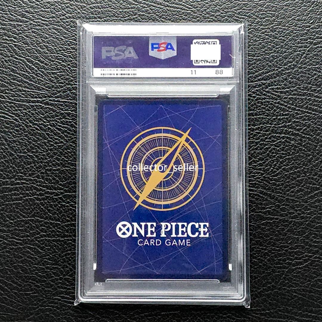 One Piece OP11 JP Monkey D. Luffy Manga Alternate Art #118 PSA 10 (Category: Graded Cards) located in Singapore. Submitted by collector_seller (Listing ID 1415104511, Image 2). Description: - Rare One Piece OP11 Luffy Manga Alternate Art card #118. - Professionally graded PSA GEM MT 10. - A must-have for One Piece collectors..