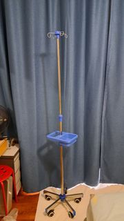 Stainless steel medical pole / IV pole with tray