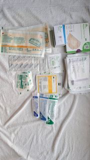 Various medical dressings, syringes for aspirating fluids/mucus/etc.