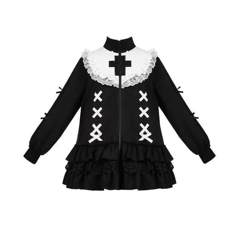 Lolita Black Dress Jirai Kei Jfashion Cosplay (Category: Sets or Coordinates) located in Singapore. Submitted by pickypocky_ (Listing ID 1416199982, Image 2). Description: 164cm i wore bloomers but if u 160cm> probably won't have to only dress no hood no bag no stockings meetups or mailing.