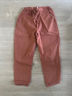 Petite Pale Red Peach Terracotta Linen stretchy jogger lounge pants airport fit