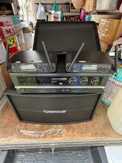 Powerhouse Karaoke System with Touchscreen and Microphones