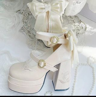 champagne lolita heels platform cosplay shoe