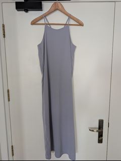 Runway Bandits Light Grey Midi Dress - Size M