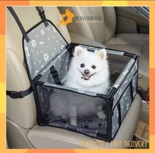Protective Animal Car Seat Cover Mat | Waterproof & Anti-Scratch Pet Seat Protector | Car Back Seat Cover in Black Grey or Paw Print Pattern