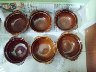 Set of 6 Brown Ceramic Casserole Dishes (ALL @ $8.88)