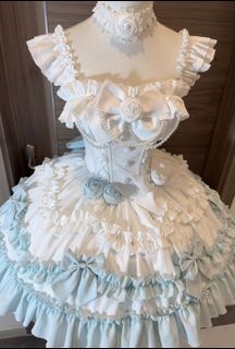 Lolita Dress - White and Blue