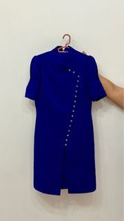 The Missing Piece Cobalt Blue Modern Cheongsam Dress - Size 6