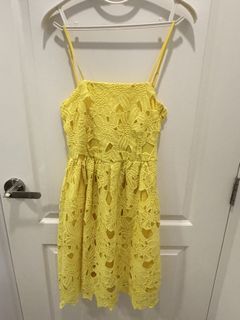 Yellow Floral Lace Dress
