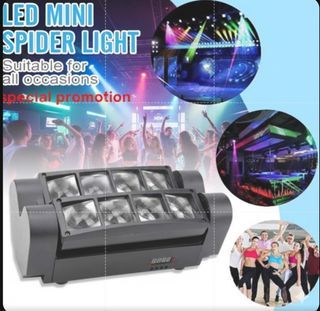8 Eyes LED Mini Spider Light | RGBW 4-in-1 Moving Head Beam | DMX512 & Sound Activated | Professional Stage Lighting for Disco, DJ Club & Party