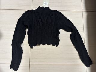 HVV Black Textured Knit Top - New with Tags