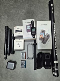 Insta360 X3 360 Action Camera with tons of accessories.