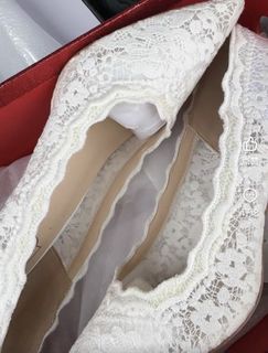 White Lace Heels - Elegant Wedding Shoes