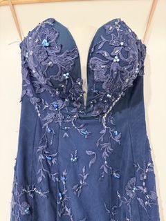 Bridefully Yours - Navy Blue Mermaid Gown – Sweetheart Neckline