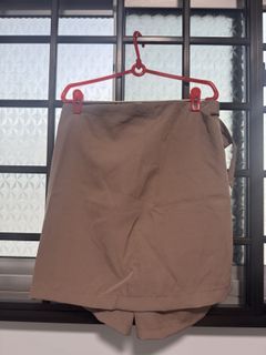 Brown Wrap Skirt with Tie Detail