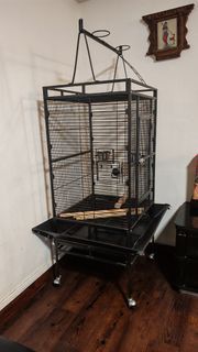 Large Black Bird Cage with Stand