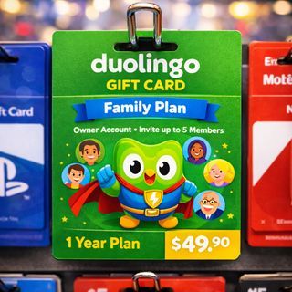 [Invite 5 Members] DUOLINGO SUPER FAMILY OWNER GIFT CARD | TOTAL 6 ACCOUNTS