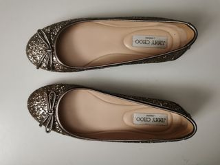 Jimmy Choo gold glitter flats - Size 35.5
