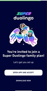 Super Duolingo Family Plan Invitation