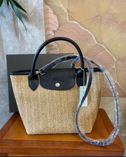 Longchamp Le Pliage Collection Bohemian Style Straw Handbag