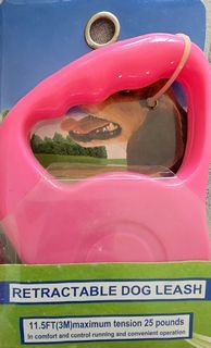 Small Retractable Dog Leash - Pink