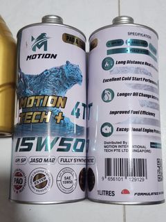 Motion Tech+ 4T fully synthetic engine oil.