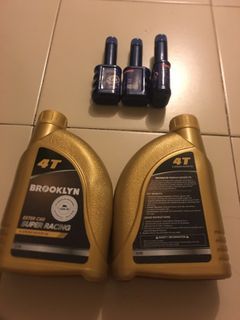 4T Brooklyn 10w-40 fully sync motor oil & other brand engine cleaner