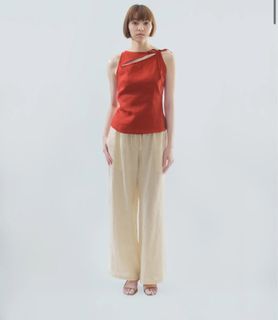 lisatelier x Debra Jane Asymmetrical Cut Out Top (Tomato)