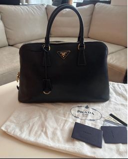 Prada Saffiano Lux Promemade Bag - Black