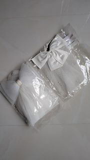 White Bridal Veil with Bows (2pc)