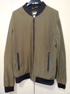 Zara Bomber Jacket - Olive Green - Size L